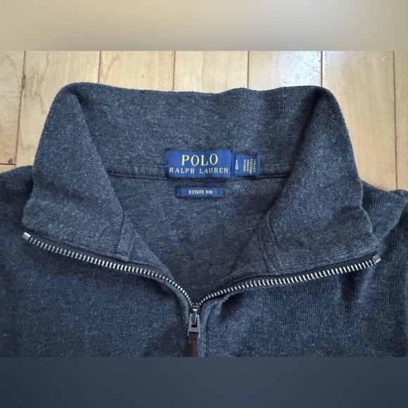 Men’s Polo Ralph Lauren Quarter Zip-Up Estate Rib Sweater Size: Large - Picture 3 of 3